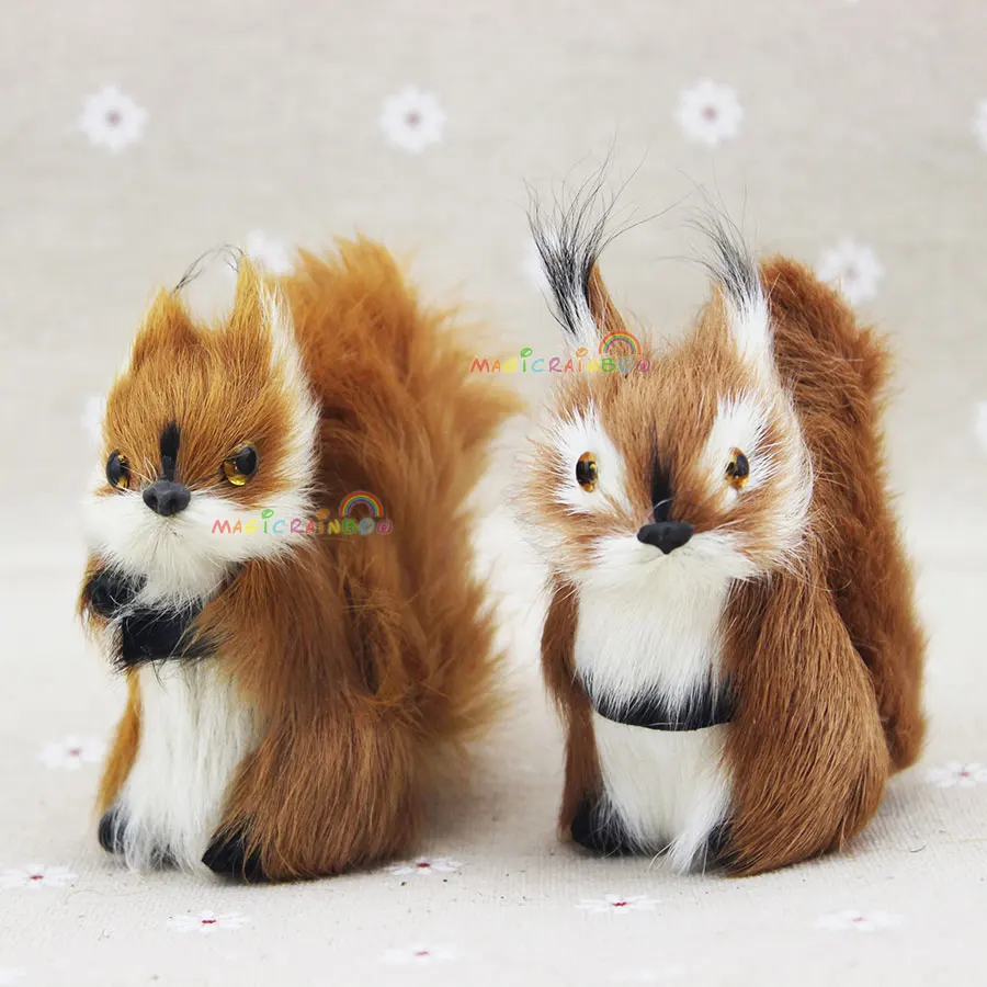 

Mini Furry Squirrel Ornament Decoration Adornment Christmas Gift Fleece Height 3 inch / 8cm Teaching cognitive model