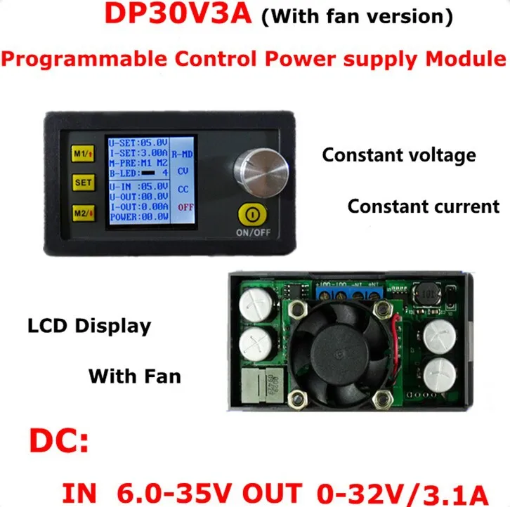 DP30V3A постоянное напряжение и ток понижающий Программируемый Модуль питания понижающий преобразователь напряжения ЖК-дисплей Вольтметр