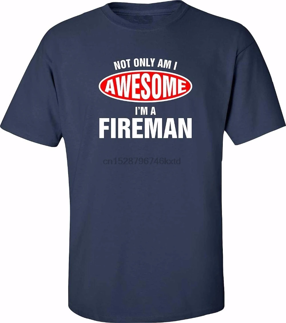 

2019 Hot sale 100% cotton Free shipping Brand Clothing Men Printed Fashion Design Fireman Services Fire Fighter Tee Shirt
