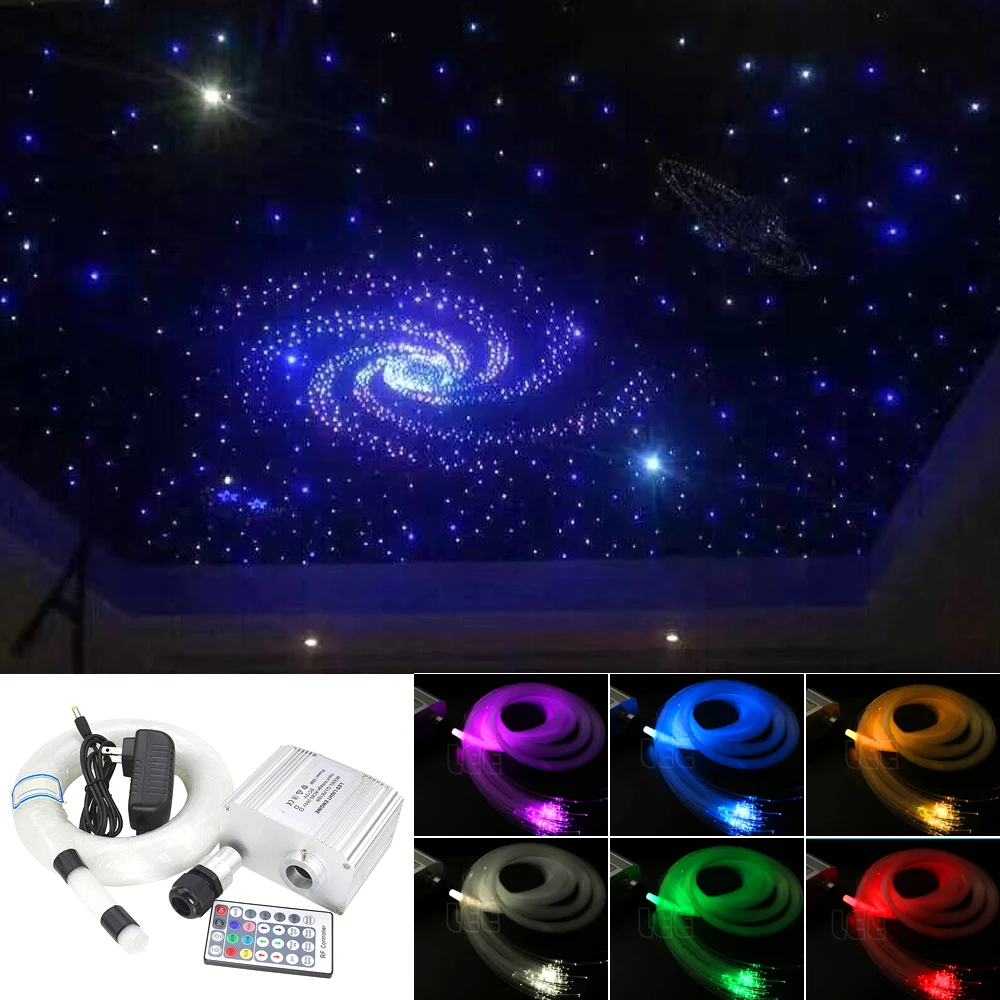 Us 54 34 31 Off Led Fiber Optic Star Ceiling Lights Kit 180 Strands 2m Optical Fiber And 10w Rgbw Twinkle Light Engine With 28key Rf Remote In Optic