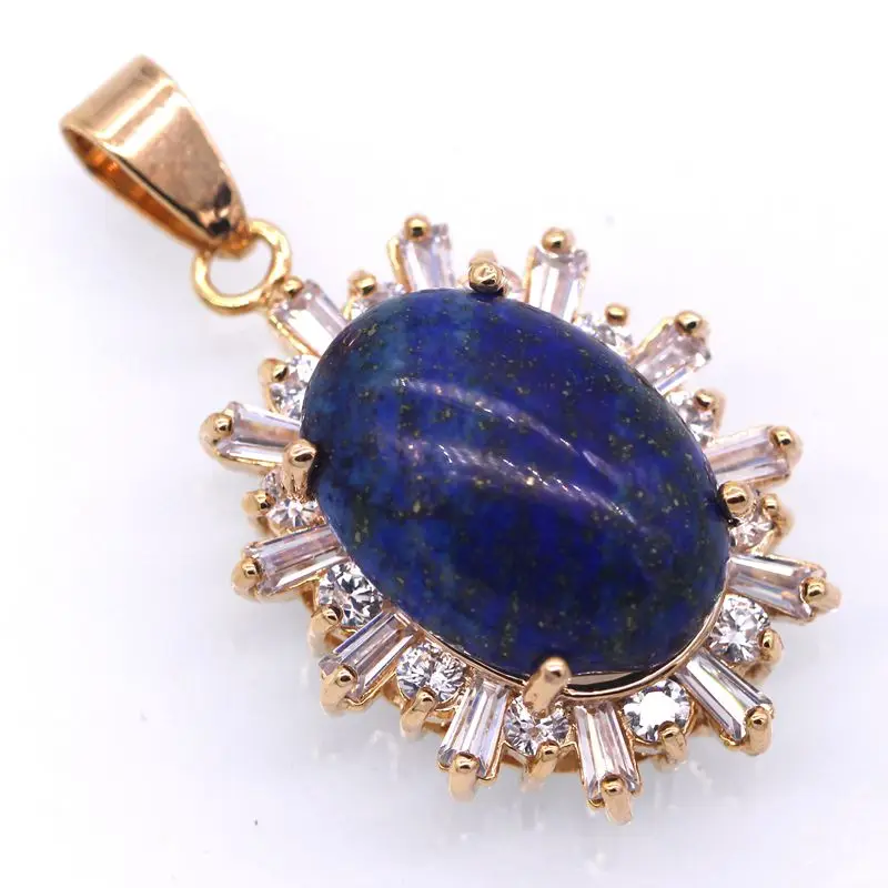 F06-3 Champagne Lapis Trang Màu JinYao Phụ Thời Mặt Dây nay Pendant Sức & giá Necklace Vàng Health Cho AAA Quà hôm Đảng IOW Oval lazuli Nữ Giảm Zircon Mới Tặng Natural 3 F06-3 Champagne Lapis Trang 3