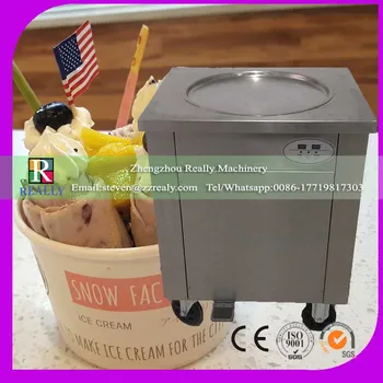 

2017 popular commercial 304 Stainless steel RL-1DA fry ice cream machine round single pan