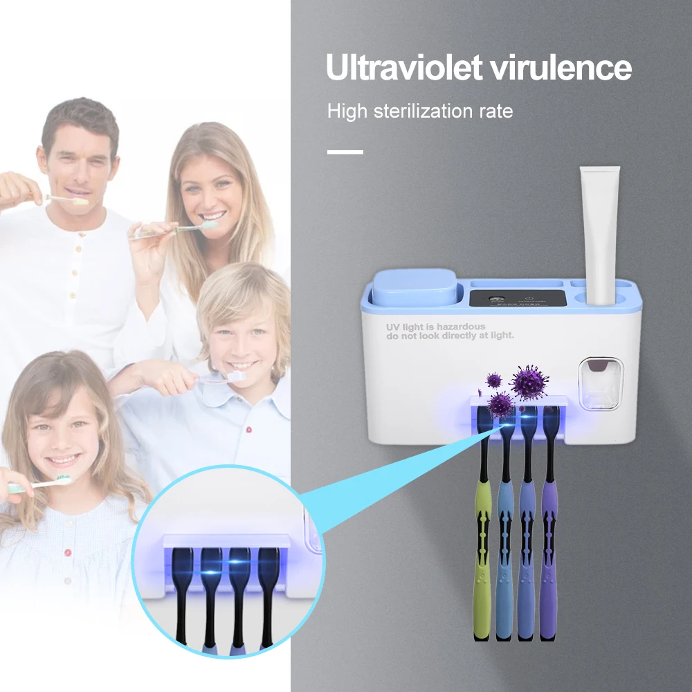 Настенная ультрафиолетовая зубная щетка UVC стерилизатор автоматический закрытый светодиодный держатель для зубной щетки Автоматический