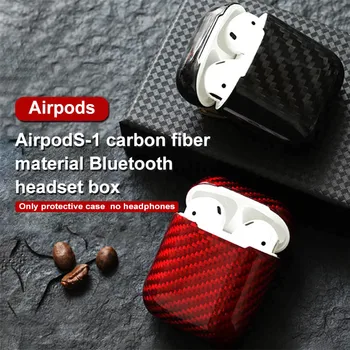 

Carbon Fiber Hardshell Case Protection Box Compatible with Apple AirPods 1