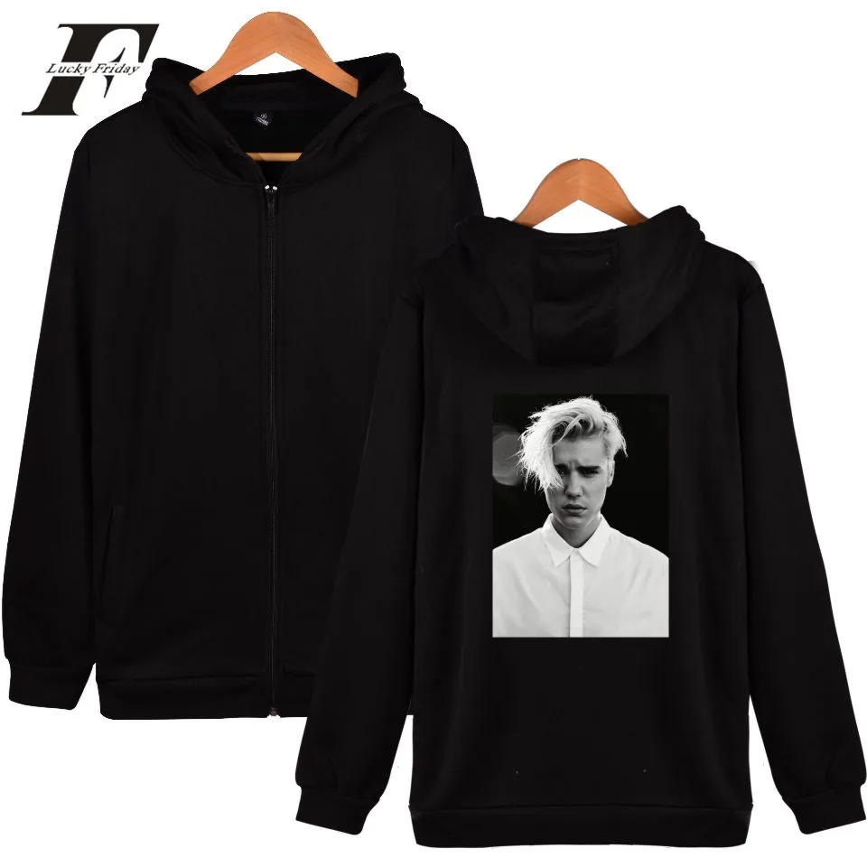 Justin Bieber Zipper Hoodies With Cap Men/Women Fashion Style Hoodies Kpop Sweatshirt Long XXXXL Plus Size Justin Bieber