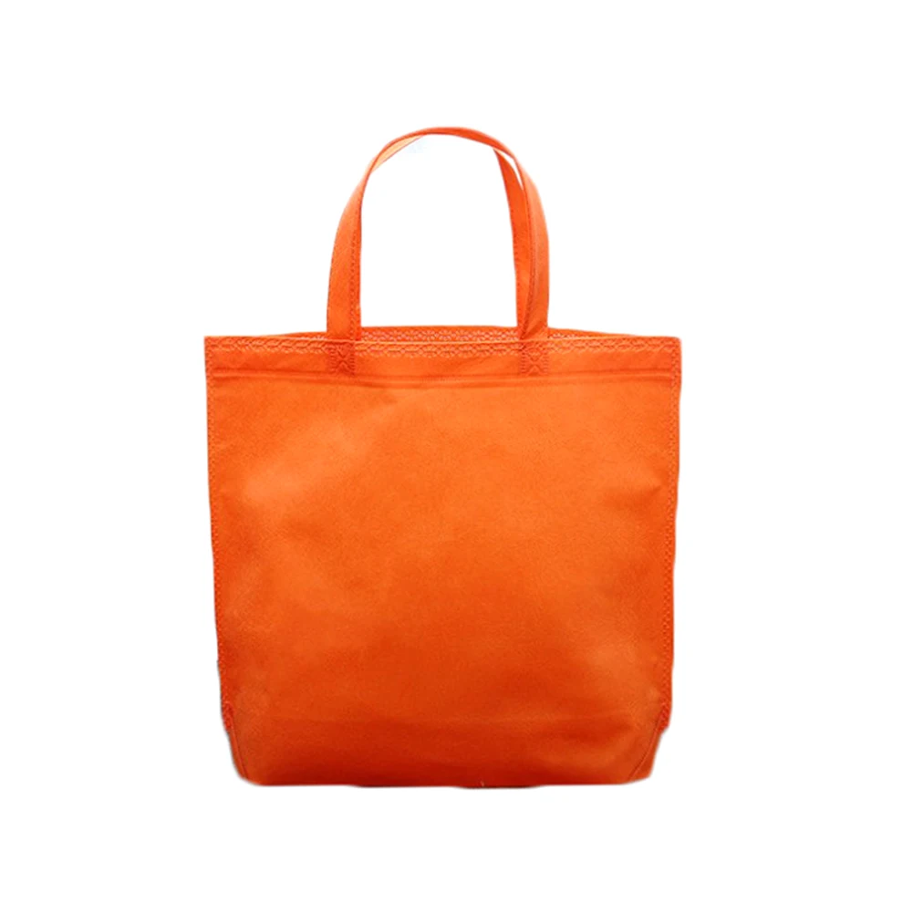Многоразовая сумка для покупок ярких цветов, большая сумка-тоут, тканевая сумка для покупок, женская сумка-тоут на плечо, нетканый экологичный чехол - Цвет: Оранжевый