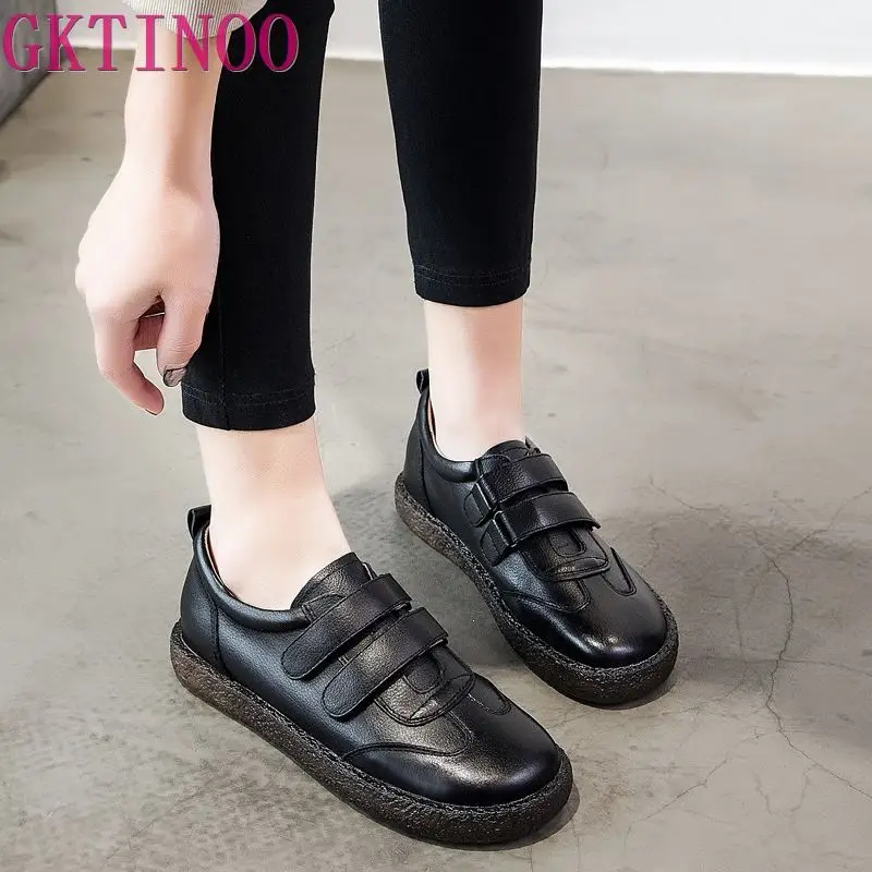 Туфли GKTINOO женские из натуральной кожи модные лоферы повседневная мягкая удобная