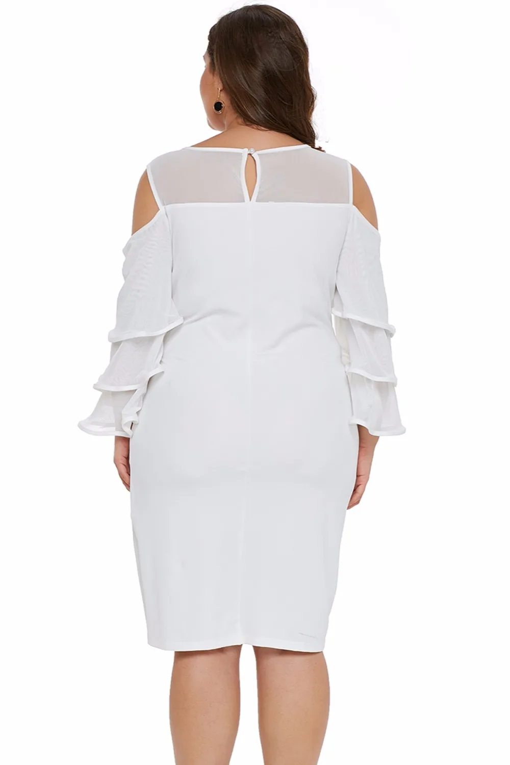 White-Cold-Shoulder-Cascading-Sleeve-Plus-Size-Dress-LC220511-1-2