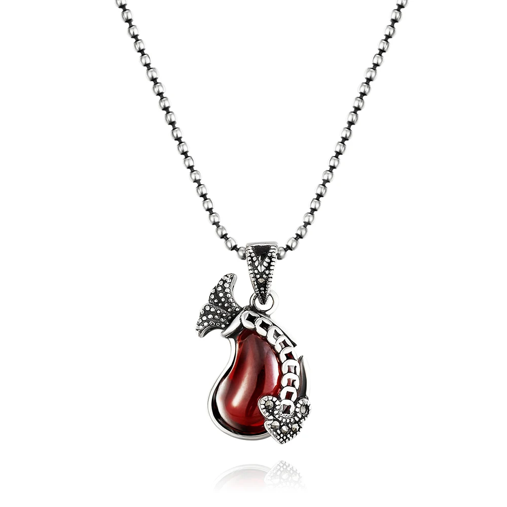 

VOJEFEN 925 Sterling Silver Money Bag Treasure Tree Pendant Necklace Lucky money bag necklace