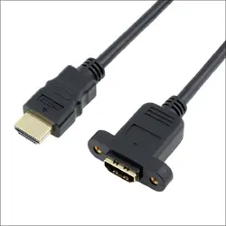 Удлинительный кабель, HDMI мужчин и женщин с винтом Панель крепление V1.4 1080 P для Оборудование для psp HDTV 30 см для PS4