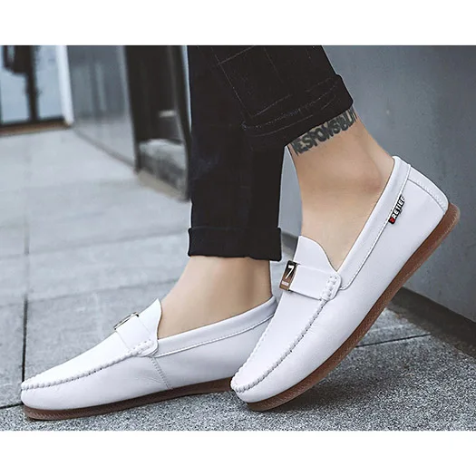 white 2 Кисточки для вождения для мужчин дизайнерские кожаные лоферы Модные дышащие британский стиль кисточкой весна обувь без шнуровки черн - Цвет: white 2
