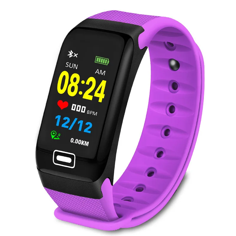 LIGE фитнес-трекер Водонепроницаемый Смарт-браслет для мужчин и женщин монитор сердечного ритма спортивный режим смарт-часы для Android IOS - Цвет: Purple
