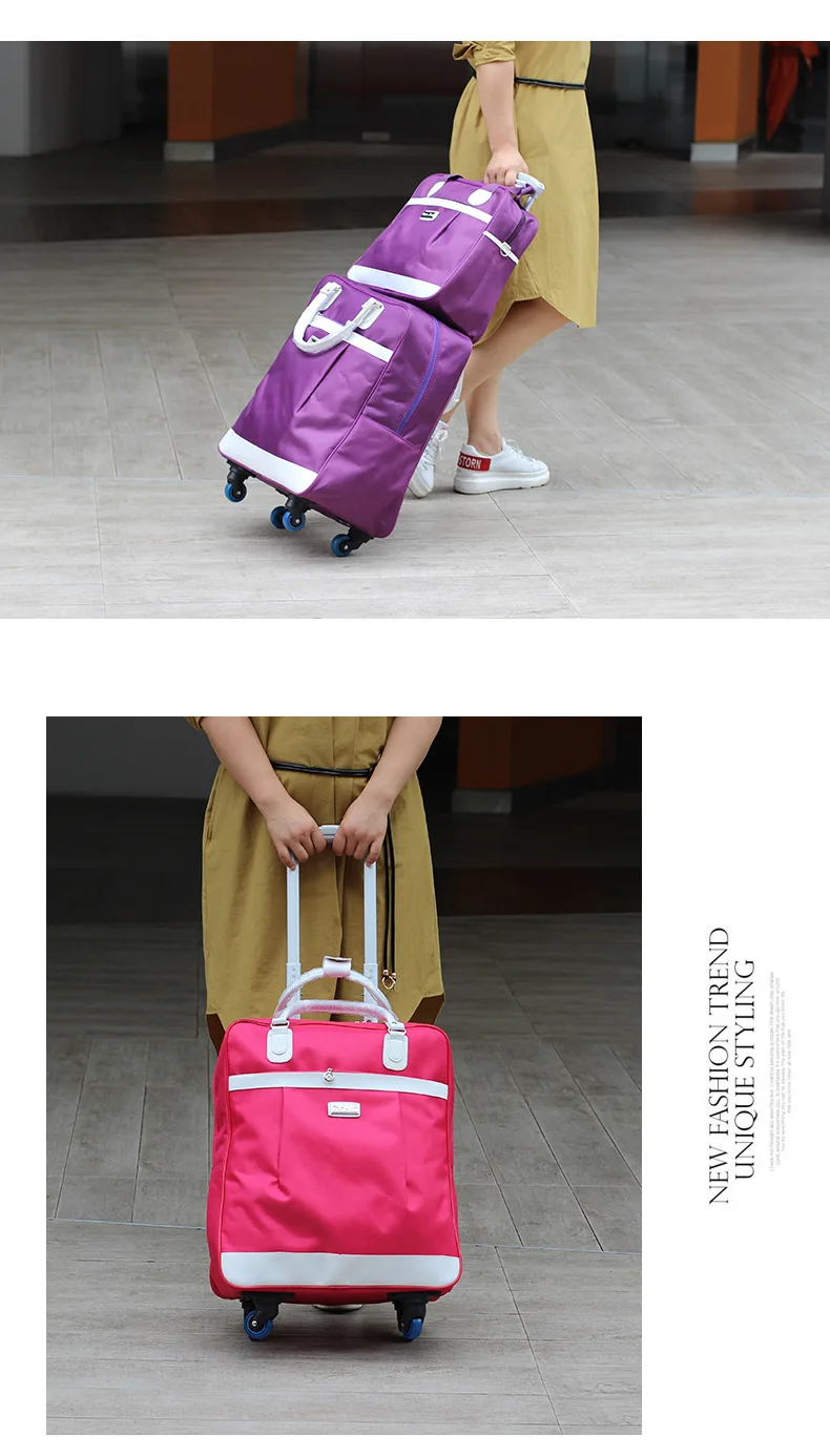 Чемодан на колёсиках Модный водонепроницаемый чемодан утолщенная тележка для багажа на колесах чемодан Дамский дорожный Багаж с колесами