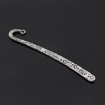 

5 Pcs Retro Small Flower Bookmarks Reading Pages Books Mark Student Stationery Personalized Tibetan Tone Plated Charms Lines