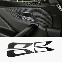 Автомобильные аксессуары интерьера дверь handshandle углеродного волокна крышка стикера автомобиль-Стайлинг для JAGUAR F-Темп X761