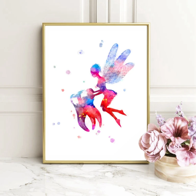 

Prints Home Decoration Modular Wall Art Canvas Painting Tooth Fairy Pictures Nordic Modern HD Watercolor Poster For Living Room