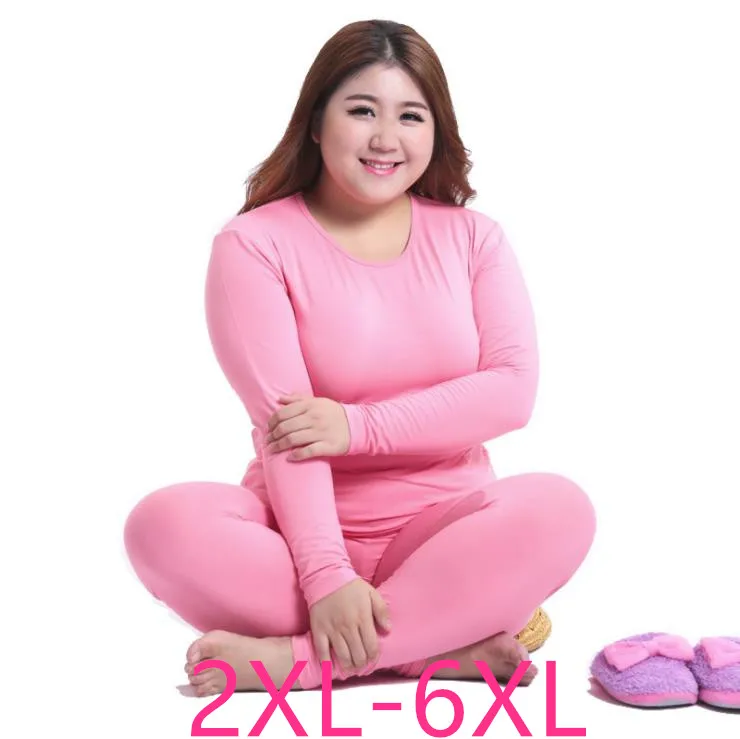 

2019 autumu winter plus size for women cotton loose long sleeve thermal underwear sets womens large size clothes 3XL 4XL 5XL 6XL