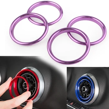 

4Pcs Purple Dashboard Air Vent Outlet Ring Cover Trim For Audi A3 S3 8V 2012-2019