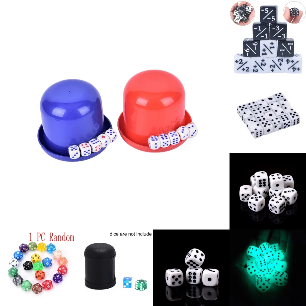 

7 Styles Digital Dice Cup Box White Luminous Dice Drinking Board Game Gambling Dice Creative Bar Party Game Toys for Kids Adults