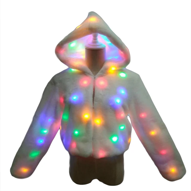 2017 Winter Fall New White Faux Fur Fuzzy Coat Jacket Christmas