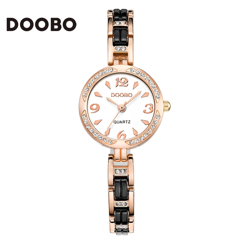 2018 DOOBO Элитный бренд Для женщин часы сплава кристалл Наручные часы Для женщин часы подарок горный хрусталь золотые модные блестящие