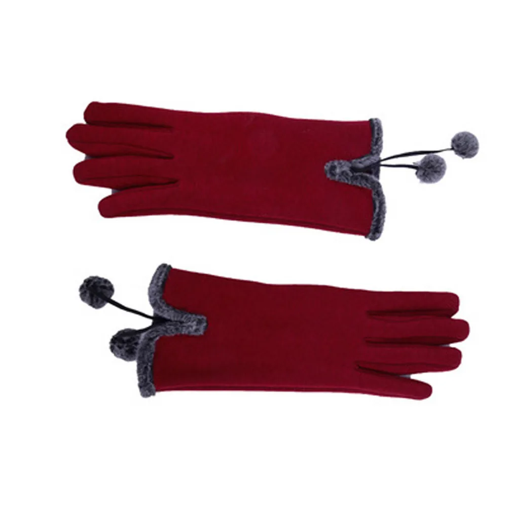 Женские модные теплые пушистые зимние теплые перчатки для рук, лыжные перчатки, защита для рук, удобные перчатки L50/1224