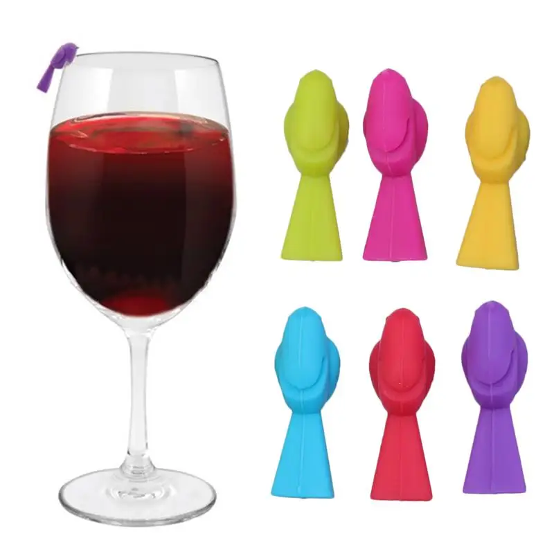 Assorted Colors 12 Pieces Silicone Drink Marker Wine Glass Charms for Party Champagne Flutes Cocktails Martinis
