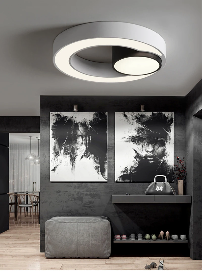 Современный коммерческий акриловый светодиодный круглый светильник в скандинавском стиле, потолочный светильник для гостиной, спальни, 110 В, 220 В, с пультом дистанционного управления
