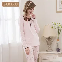 Qianxiu женские пижамы наборы Весна и осень сплошной цвет Соблазнительная пижама с длинным рукавом пижамы женские сексуальные домашние женские взрослые onesie