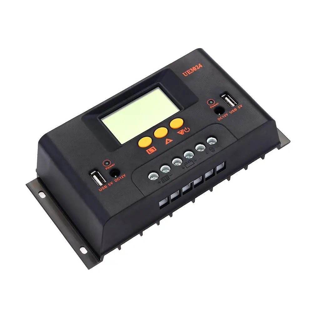 Контроллер солнечной батареи PWM 30A/50A/60A 12 В 24 48 ЖК дисплей USB 5 постоянного тока