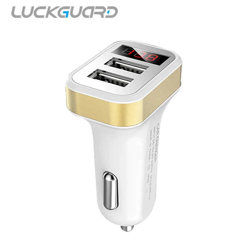 LuckGuard светодиодный дисплей двойной USB Автомобильное зарядное устройство 2.1A