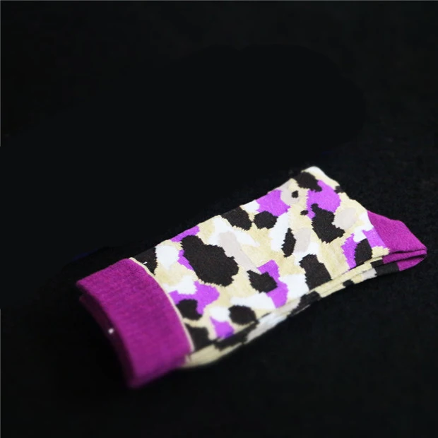 PEONFLY Long Canister Men cotton Camouflage happy funny Tide Socks calcetines meias masculino 1pairs - Цвет: New purple