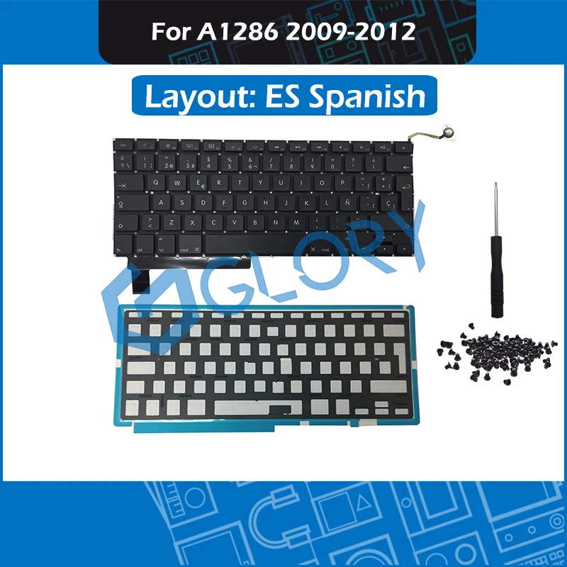 New ES Spanish A1286 Keyboard For font b Macbook b font Pro 15 4 2009 2012
