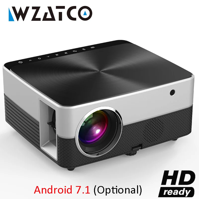 

WZATCO M5 MINI Projector Android 7.1.2 Optional HDMI USB VGA LED Portable Projector WIFI Bluetooth Home Theatre HD Projector