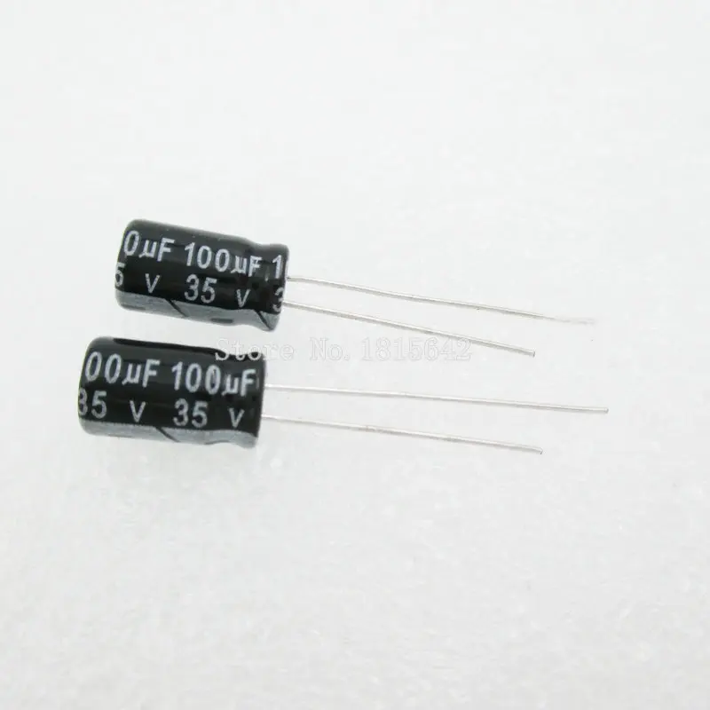 20 шт./лот алюминиевый электролитический конденсатор 100 мкФ 35V 6 3*12 35v | Электронные