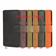Для samsung Galaxy S7 края, Искусственная кожа чехол со слотом для карты и подставкой Держатель для samsung S7 края, 50 шт./лот, Новинка