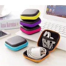 Headphones Case PU Leather Earphone Storage Bag 5 Colors Hard Zipper Mini Earbuds Bag Storage Case Carrying Pouch bag original kz earphone case fiber zipper headphones hard case storage carrying pouch bag sd card box portable earphone bag