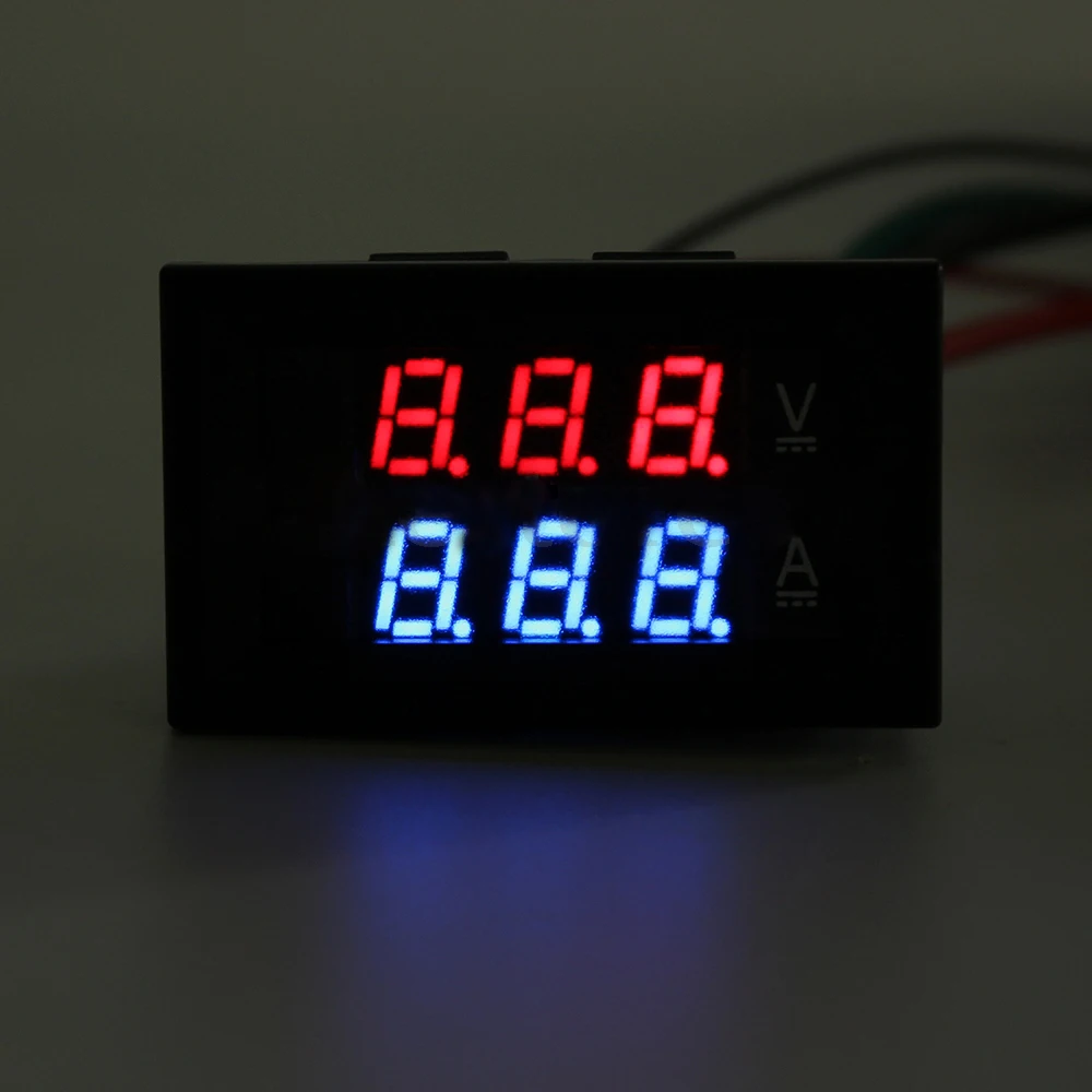 Lixf Dc 100v 10a Voltmeter Ammeter Panel Red Blue Led Dual
