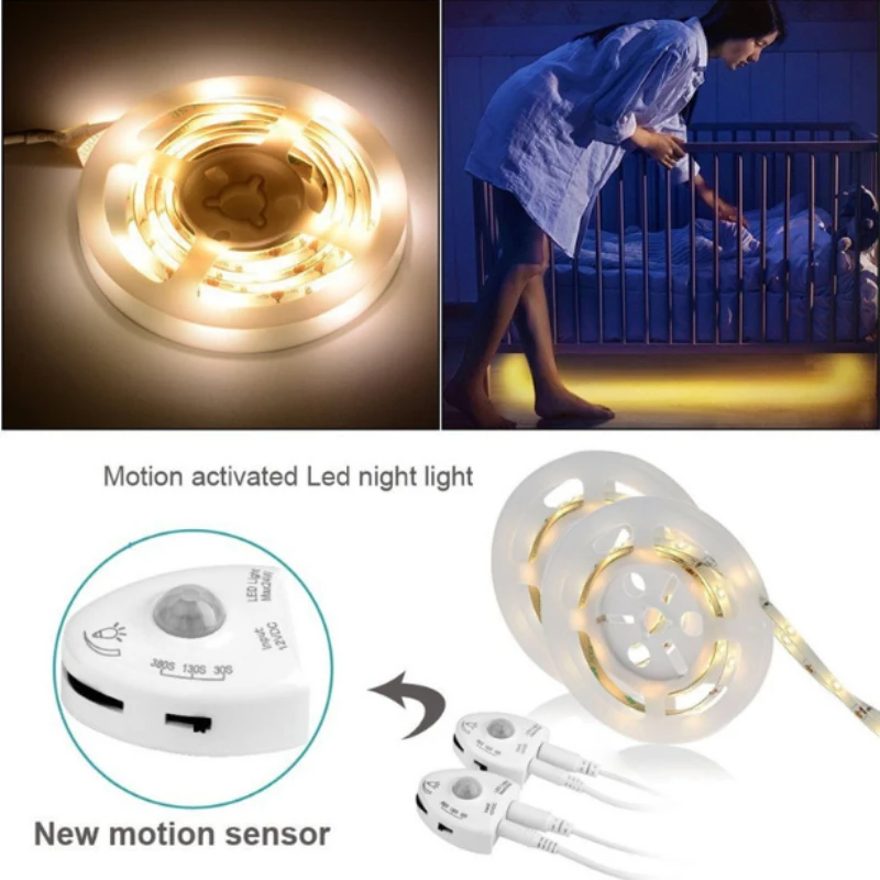 Bed Light with Motion Detector and Power Adapter, Under Bed Light