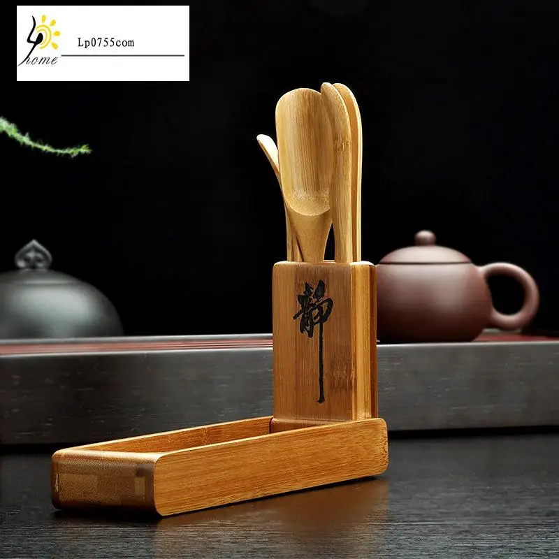 Tanie Koreański składany bambusowy ceremonia herbaty sześć dżentelmenów połączenie Kung Fu części zamiennych klip igły łyżka pakiet