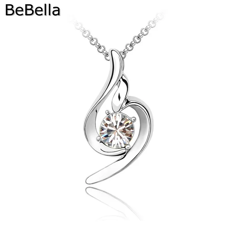 Женское простое ожерелье с подвеской BeBella чешскими кристаллами подарок|crystal