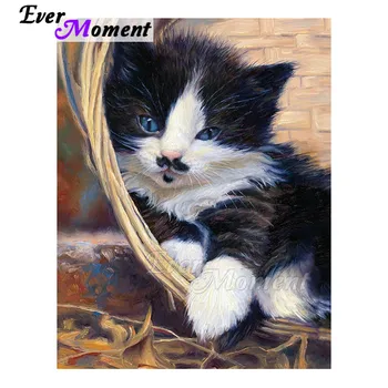 

Ever Moment Diamond Painting Handmade Cat Basket Picture Of Rhinestone Cross Stitch 5D DIY Mosaic Diamond Embroidery 3F1295