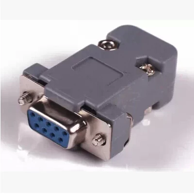 

5PCS/LOT DB9 famale socket with shell wire 2 row female head COM RS232 serial port 9pin welding thread needle with casing