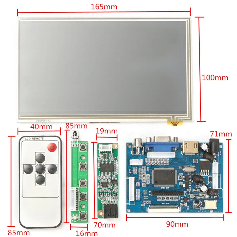 Новый 1 компл.. Raspberry Pi 7 дюймов Raspberry Pi ЖК-дисплей сенсорный экран дисплей HDMI HD 1024x600 сенсорный ЖК-драйвер платы с USB кабельной линии