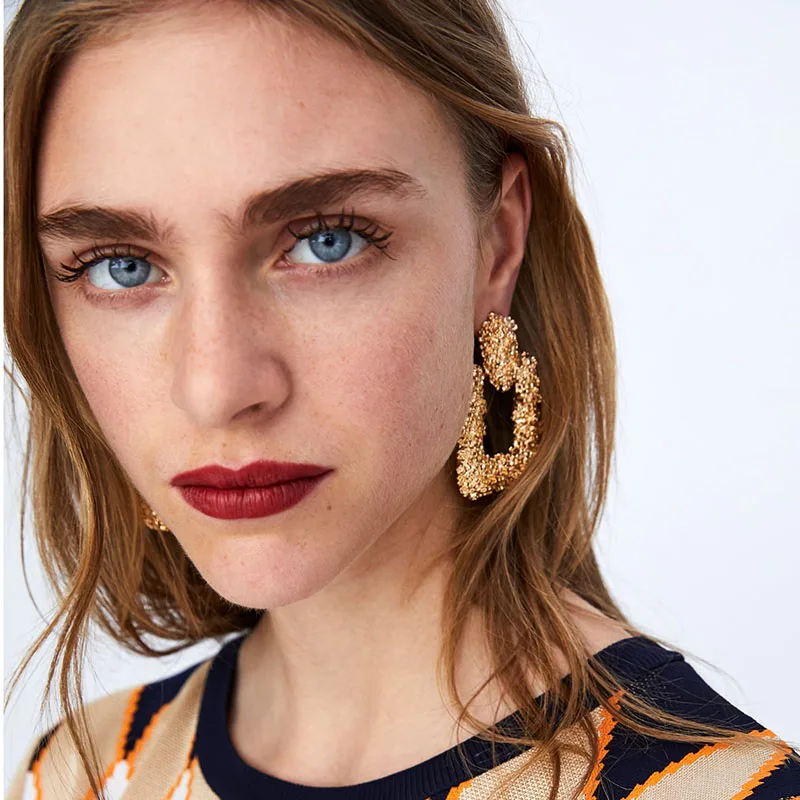 Fashion Large Geometric Drop Earrings Bijoux Punk Trendy Dangle Fringe Earing Metal Statement For Women Jewelry | Украшения и