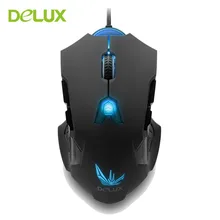 Delux M811LU USB Wired Gaming Laser Mouse 8200DPI 8 Buttons Ergonomics Desig Mice with 6 colors Backlight for Game PC Laptop