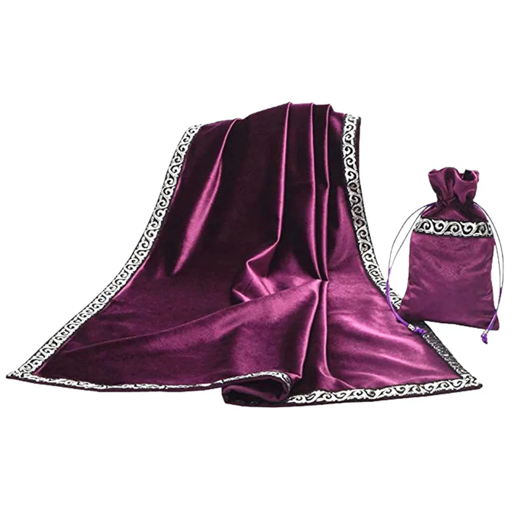 Алтарь Таро карты сумка+ скатерть вечерние скатерть для игры гадание Wicca винтаж бархат гобелен Ретро скатерть# L - Цвет: Pink