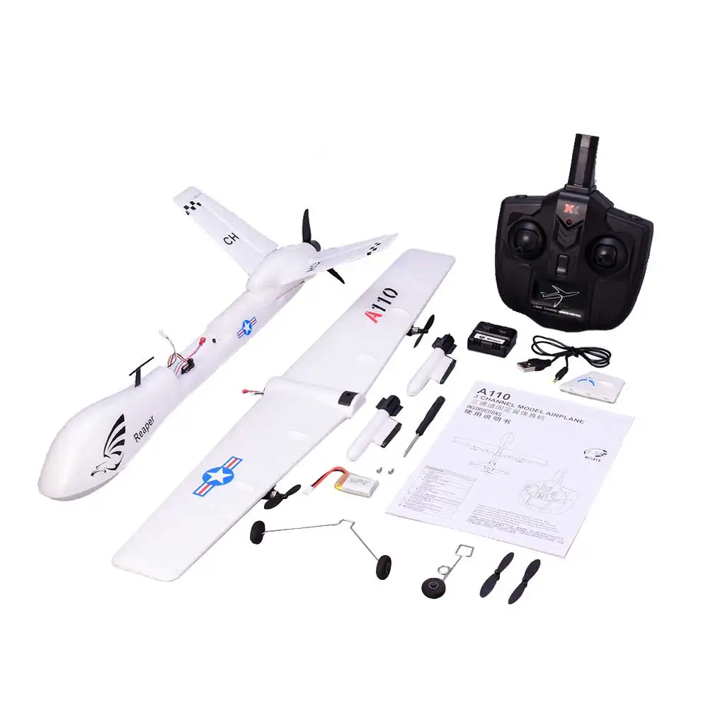WLtoys XK A110 Predator MQ 9 2 4G 3Ch RC самолет Z51 обновленные уличные игрушки Дрон Хищник модель