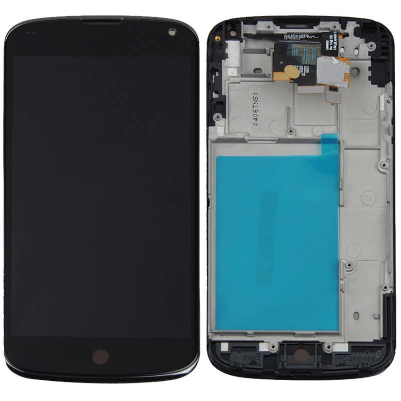

100% TESET High Quality For LG Google Nexus 4 Optimus E960 LCD Display + Digitizer Touch Screen+front panel +Frame Free shipping