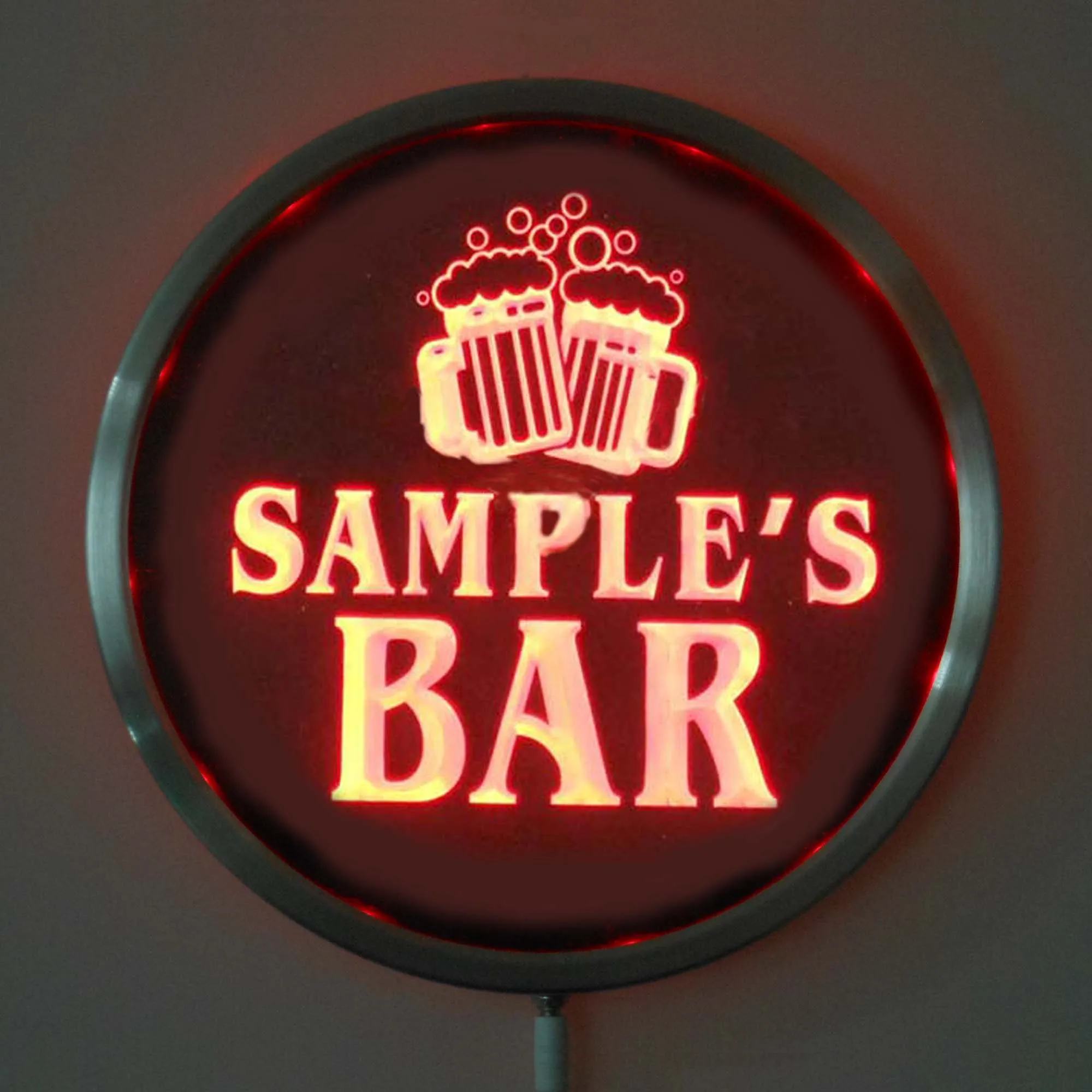 

rs-w-tm Custom LED Neon Round Signs 25cm/ 10 Inch - Personalized BAR Cheers Beer Sign RGB Multi-Color Remote Wireless Control